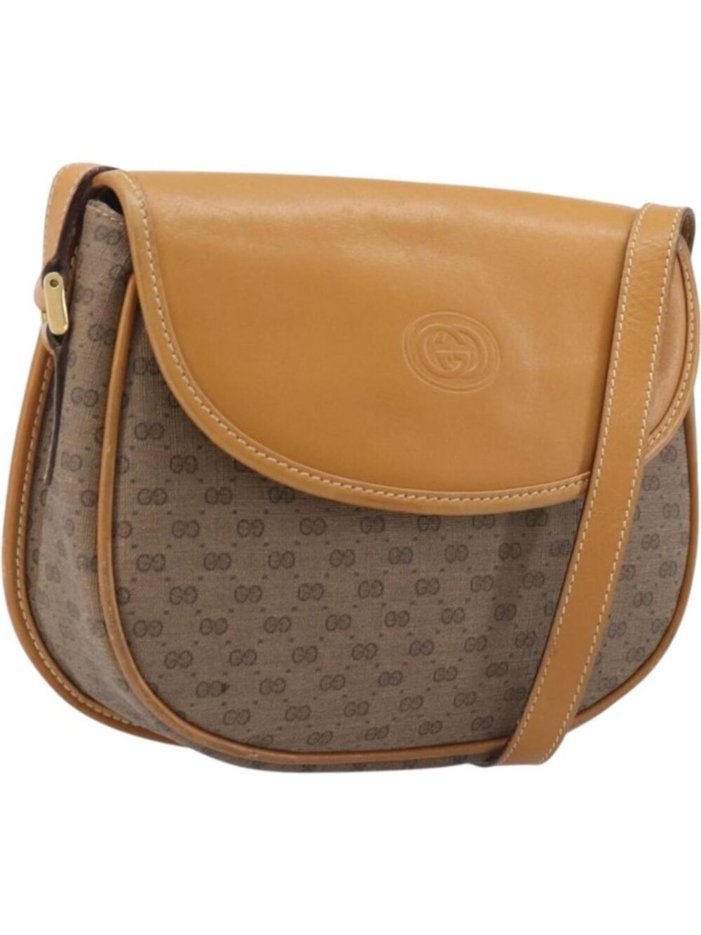 GUCCI Micro GG Supreme Shoulder Bag PVC Beige Gold 007 14 0074